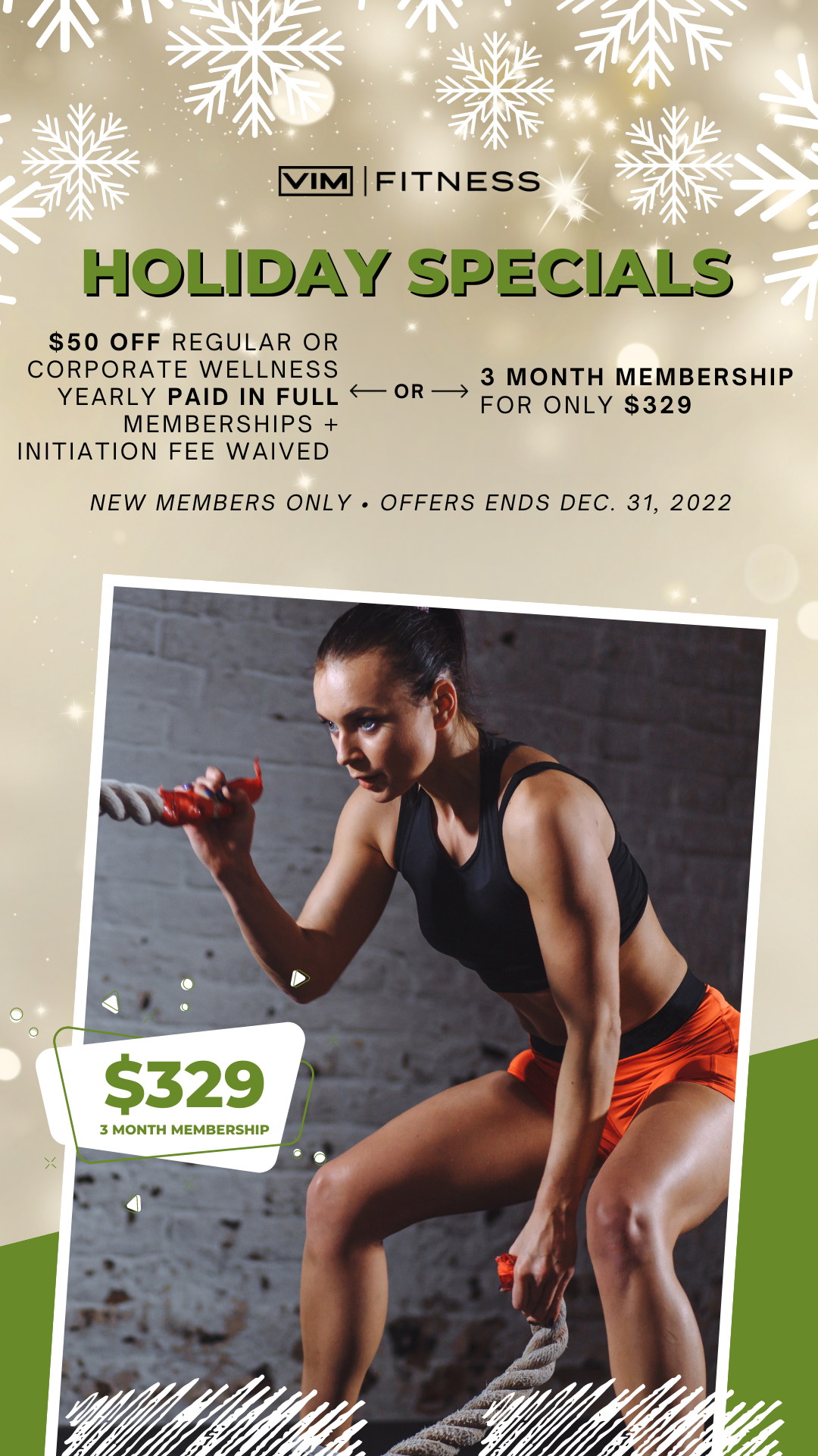 Holiday Membership Specials & 3 Month Membership for $329